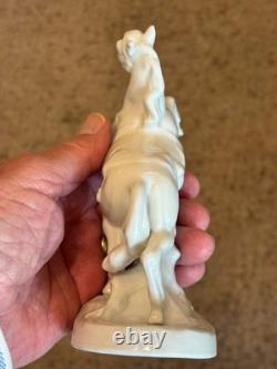 Rare, Vintage German Made SITZENDORF Porcelain Rearing Stallion Horse With Mark