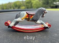 Rare Vintage Halcyon Days Rocking Horse Frolic the Fearless Porcelain Figure
