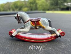 Rare Vintage Halcyon Days Rocking Horse Frolic the Fearless Porcelain Figure