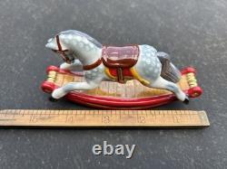 Rare Vintage Halcyon Days Rocking Horse Frolic the Fearless Porcelain Figure