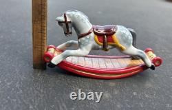 Rare Vintage Halcyon Days Rocking Horse Frolic the Fearless Porcelain Figure