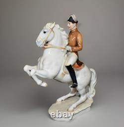 Rare Vintage Hutschenreuther Lipizzan Horse & Rider Figurine