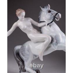 Rare Vintage Lady Godiva on Horse Figurine Porcelain By Rosenthal Germany 1957