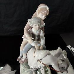 Rare Vintage Lladro Figurine #1251 Pony Ride Children on Horse