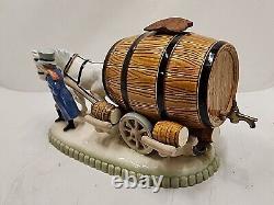 Rare Vintage Porcelain Vintner Horse Pulling Wine Barrels Gloss Victorian Figure