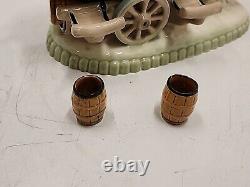 Rare Vintage Porcelain Vintner Horse Pulling Wine Barrels Gloss Victorian Figure