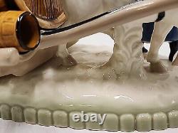 Rare Vintage Porcelain Vintner Horse Pulling Wine Barrels Gloss Victorian Figure