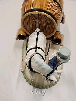 Rare Vintage Porcelain Vintner Horse Pulling Wine Barrels Gloss Victorian Figure