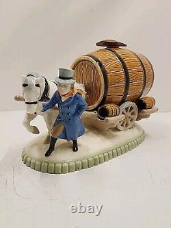 Rare Vintage Porcelain Vintner Horse Pulling Wine Barrels Gloss Victorian Figure