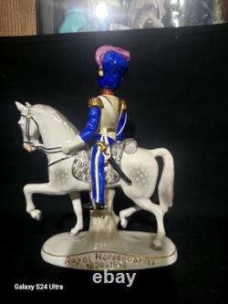 Rare Vintage SITZENDORF PORCELAIN OFFICER HORSEBACK FIGURE Germany C. 1900