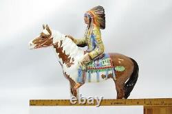 Rare Vtg Beswick England Indian Chief Paint Pinto Horse Porcelain Figurine