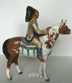 Rare Vtg Beswick England Indian Native Pinto Horse Porcelain Figurine restored