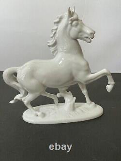 Rare Vtg Rosenthal White Porcelain Galloping Horse Prof T Karner 1136Germany