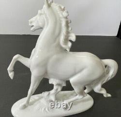 Rare Vtg Rosenthal White Porcelain Galloping Horse Prof T Karner 1136Germany