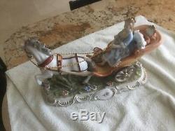 Richard Klemm German Dresden FIGURINE WOMAN ON Horse Carriage Porcelain Antique