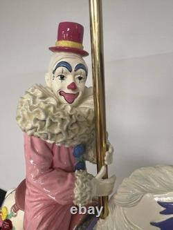 Ron Lee Carousel Clown on Horse Figurine 283/500 Signed 2000 Porcelain Onyx Base