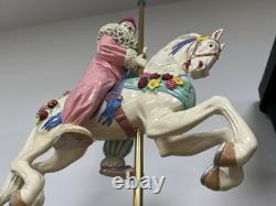 Ron Lee Carousel Clown on Horse Figurine 283/500 Signed 2000 Porcelain Onyx Base