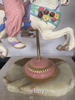 Ron Lee Carousel Clown on Horse Figurine 283/500 Signed 2000 Porcelain Onyx Base
