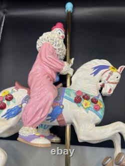 Ron Lee Carousel Clown on Horse Figurine 283/500 Signed 2000 Porcelain Onyx Base