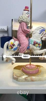 Ron Lee Carousel Clown on Horse Figurine 283/500 Signed 2000 Porcelain Onyx Base