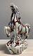 Ronzan Italy Porcelain Prancing Horse Figurine Statue Signed Vintage 1950's