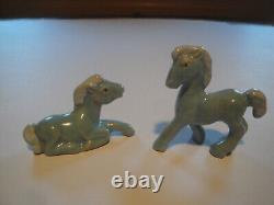 Rosemeade Pottery Rare Blue Horse Miniature Figurines NICE