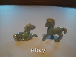 Rosemeade Pottery Rare Blue Horse Miniature Figurines NICE