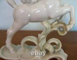 Rosenthal Germany Porcelain Sculpture Figurine Boy On Horse With Horn 8.75