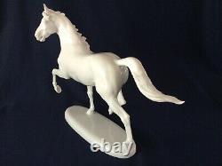 Rosenthal Large White Porcelain Trotting HORSE by Karner # 1207 Classic Rose 12