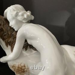 Rosenthal Porcelain Woman With Horse Figurine 12x 6x 11.75