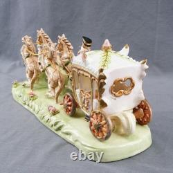 Royal Coach Horse Drawn Carriage Capodimonte Armani Reproduction Porcelain VTG