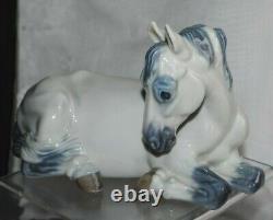 Royal Copenhagen Denmark #5690 Mare Lipizzaner Lying Horse Figurine Jeanne Grut