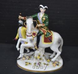 Royal Crown Derby Porcelain Rococo Rider, Horse, Blackamoor