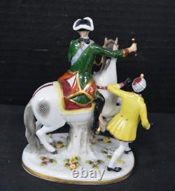 Royal Crown Derby Porcelain Rococo Rider, Horse, Blackamoor