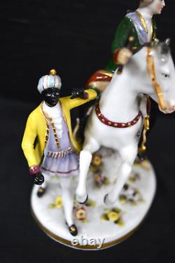 Royal Crown Derby Porcelain Rococo Rider, Horse, Blackamoor