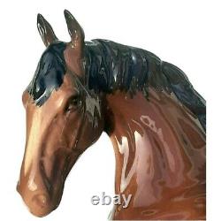 Royal Doulton Brown Porcelain Horse Figurine Glossy Finish 7.25 H x 10 L