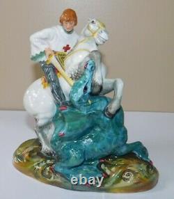 Royal Doulton & Co St George Figurine HN2051 Porcelain on Horse slaying dragon