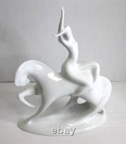 Royal Dux Bohemia Czech Jaroslav Jezek Lady Godiva Riding White Horse 685 14