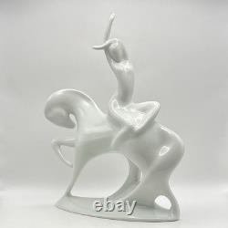 Royal Dux Bohemia Czech Jaroslav Jezek Lady Godiva Riding White Horse 685 14