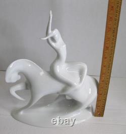Royal Dux Bohemia Czech Jaroslav Jezek Lady Godiva Riding White Horse 685 14