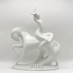 Royal Dux Bohemia Czech Jaroslav Jezek Lady Godiva Riding White Horse 685 14