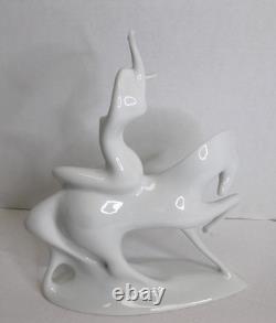 Royal Dux Bohemia Czech Jaroslav Jezek Lady Godiva Riding White Horse 685 14