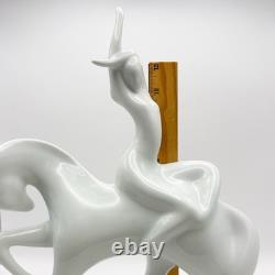 Royal Dux Bohemia Czech Jaroslav Jezek Lady Godiva Riding White Horse 685 14