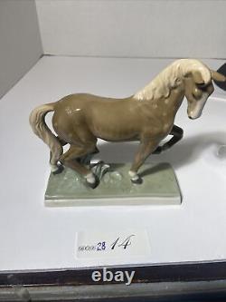 Royal Dux Karl Wanke Vintage Horse Porcelain Figurine Czechoslovakia Signed