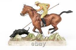 Royal Worcester Hog Hunting Figurine Bone China Doris Lindner #3164 Rare c1960