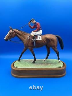 Royal Worcester Thoroughbred Horse With Jockey, The Winner, Doris Lindner 1959