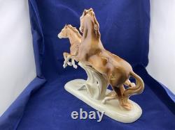 Royal dux czech porcelain pair of horses figurine