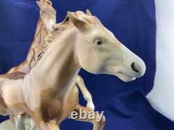 Royal dux czech porcelain pair of horses figurine