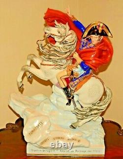 SCHEIBE ALSBACH Original KPM Porcelain Napoleon Statue Horse Figurine Sculpture