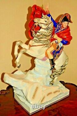 SCHEIBE ALSBACH Original KPM Porcelain Napoleon Statue Horse Figurine Sculpture